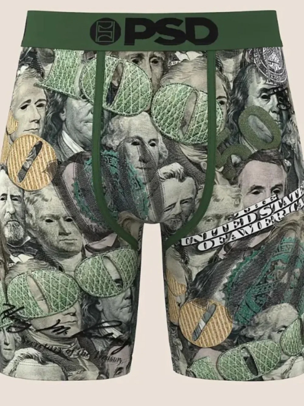 PSD 3 Pack Core Standard Boxer Briefs Money Gang Green/Black Size Small NEW